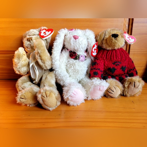 Set of 3 Vintage TY Attic Treasures Posable Plush - C. 1993 w/ Tags - Picture 2 of 15